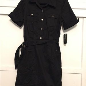 ABG Dresses - Black stretch shirt dress ABG Dresses - Black stretch shirt dress
